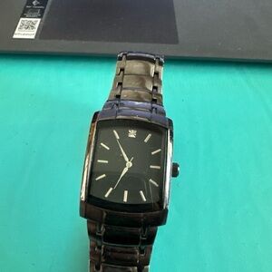 Black Rectangular Dial Watch by FMD